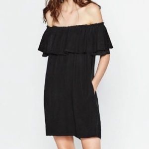 Zara Faded Black Off-the-Shoulder Mini Dress
